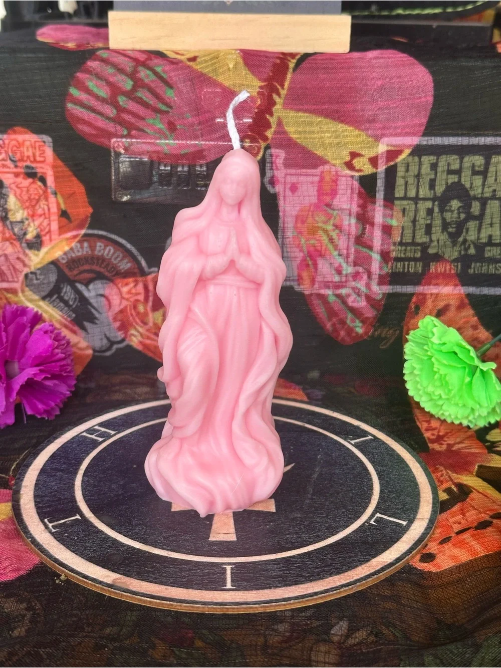 Pink Virgin Mary Candle – La Virgen María Devotional Candle